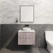 ABS Riva - Riva Bali Wall Hung Vanity 750mm - White Oak - Aqualux Bathrooms