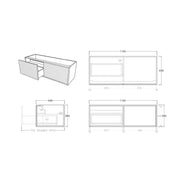 Bellevue Wall Hung Standard Vanity 1200 (Prime Oak) - Aqualux Bathrooms- Poseidon