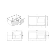 Bellevue Wall Hung Standard Vanity 900 (Prime Oak) - Aqualux Bathrooms- Poseidon