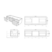Bellevue Wall Hung Standard Vanity 1500 (Prime Oak/Single Bowl) - Aqualux Bathrooms- Poseidon