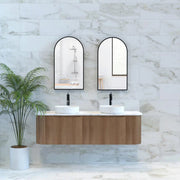 ABS Riva - Riva Bergen Wall Hung Double Bowl Vanity 1500mm - Solid Timber - Aqualux Bathrooms