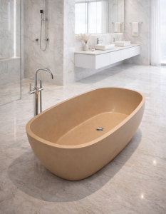 Pietra Bianca Bora Freestanding Stone Bath - view 2