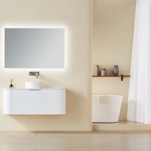 Avalon Wall Hung Vanity 1200 (Matte White) - Aqualux Bathrooms- Poseidon