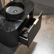 Avalon Wall Hung Vanity 750 (Matte Black) - Aqualux Bathrooms- Poseidon