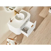 Avalon Wall Hung Vanity 900 (Matte White) - Aqualux Bathrooms- Poseidon