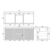 Brindabella Matte Black 1200mm Single Bowl Wall Hung Vanity - Beyond Bathware