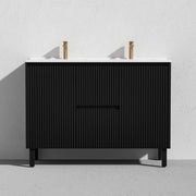 Brighton Freestanding Vanity 1200mm (Double Bowl/Matte Black) - Aqualux Bathrooms- Poseidon
