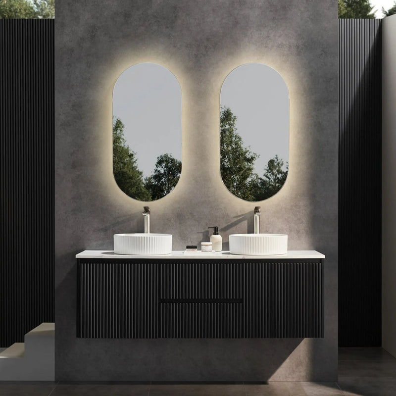 Brindabella Matte Black 1500mm Double Bowl Wall Hung Vanity - Beyond Bathware