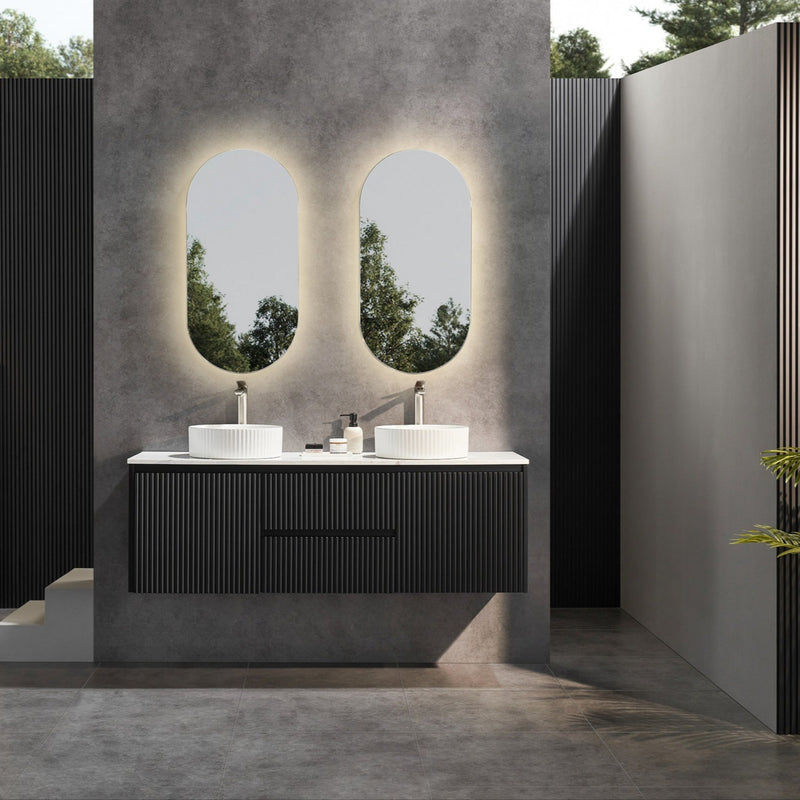 Brindabella Matte Black 1500mm Double Bowl Wall Hung Vanity - Beyond Bathware