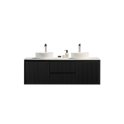 Brindabella Matte Black 1500mm Double Bowl Wall Hung Vanity - Beyond Bathware