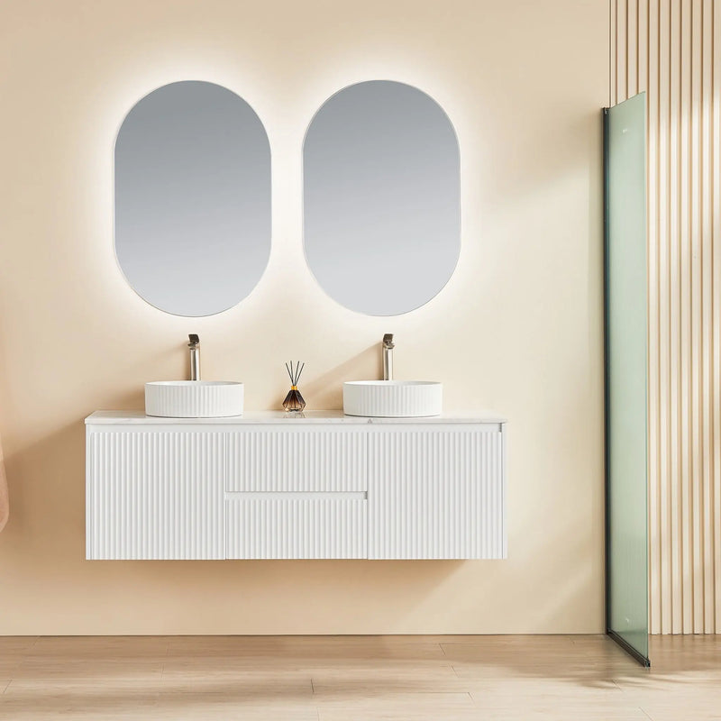Brindabella Matte White 1500mm Double Bowl Wall Hung Vanity - Beyond Bathware