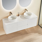Brindabella Matte White 1500mm Double Bowl Wall Hung Vanity - Beyond Bathware