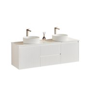 Brindabella Matte White 1500mm Double Bowl Wall Hung Vanity - Beyond Bathware