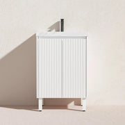 Brighton Freestanding Vanity 600mm (Matte White) - Aqualux Bathrooms- Poseidon