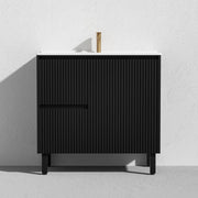 Brighton Freestanding Vanity 900mm (Matte Black) - Aqualux Bathrooms- Poseidon