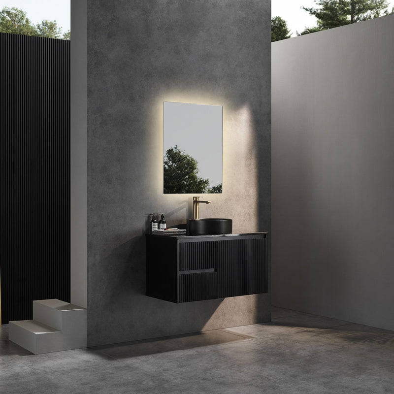 Brindabella Matte Black 900mm Single Bowl Wall Hung Vanity - Beyond Bathware