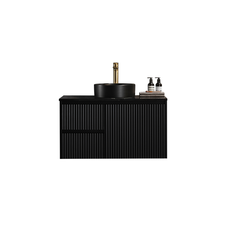 Brindabella Matte Black 900mm Single Bowl Wall Hung Vanity - Beyond Bathware