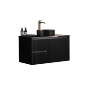 Brindabella Matte Black 900mm Single Bowl Wall Hung Vanity - Beyond Bathware