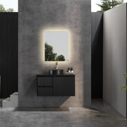 Brindabella Matte Black 900mm Single Bowl Wall Hung Vanity - Beyond Bathware