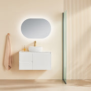 Brindabella Matte White 900mm Single Bowl Wall Hung Vanity - Beyond Bathware