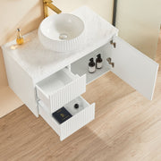 Brindabella Matte White 900mm Single Bowl Wall Hung Vanity - Beyond Bathware