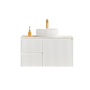 Brindabella Matte White 900mm Single Bowl Wall Hung Vanity - Beyond Bathware