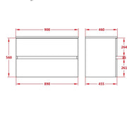 Stella PVC Wall Hung Vanity 900 - Aqualux Bathrooms- Poseidon