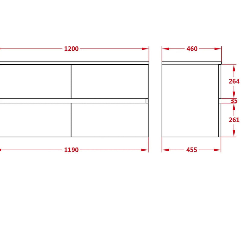 Stella PVC Wall Hung Vanity 1200 - Aqualux Bathrooms- Poseidon