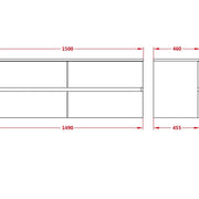Stella Wall Hung Vanity 1500 - Aqualux Bathrooms- Poseidon