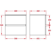 Stella Pvc Wall Hung Vanity 600 - Aqualux Bathrooms- Poseidon