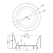 Como Round Groove Freestanding Bathtub 1280mm - Aqualux Bathrooms- Poseidon