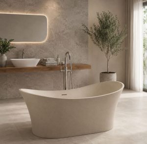 Pietra Bianca Crown Freestanding Stone Bath - view 3