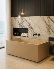 Pietra Bianca Cube Freestanding Stone Bath - view 3