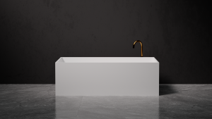 Pietra Bianca Cube Freestanding Stone Bath - view 2