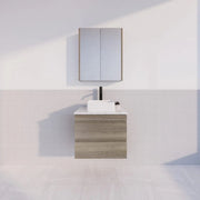 ABS Riva - Riva MF Wall Hung Vanity 600mm - Dark Oak - Aqualux Bathrooms