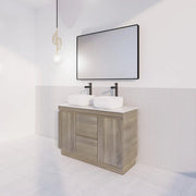 ABS Riva Riva DFL2 Double Bowl Freestanding Vanity 1200mm - Dark Oak