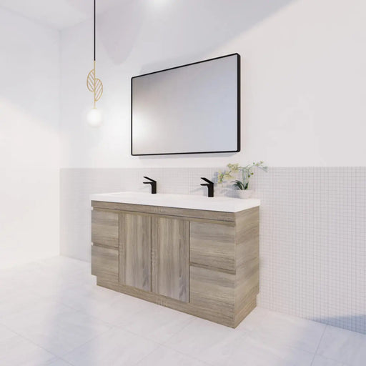 ABS Riva Riva DFL2 Double Bowl Freestanding Vanity 1500mm - Dark Oak