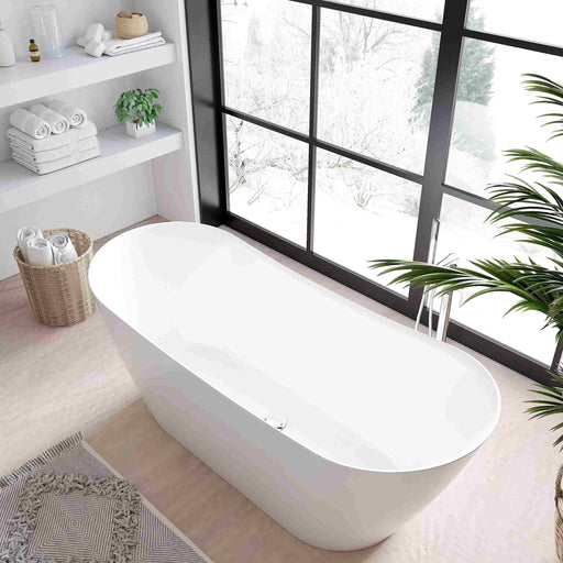 Disney Opal White Freestanding Bathtub 1500mm - Aqualux Bathrooms- Mercio