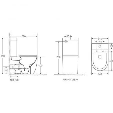 Mercio Diana Back To Wall Toilet Suite - Aqualux Bathrooms- Mercio