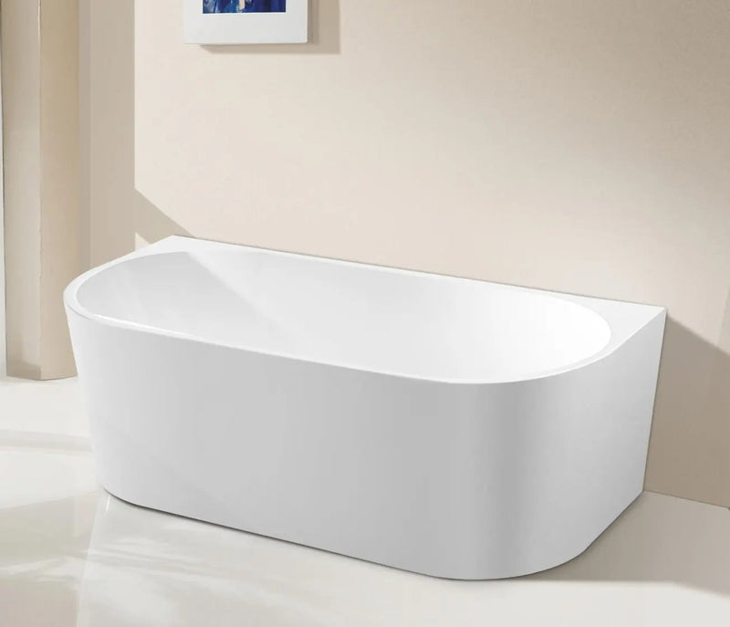 ABS Riva - Riva Dana Back to Wall Bathtub 1500mm - Gloss White - Aqualux Bathrooms