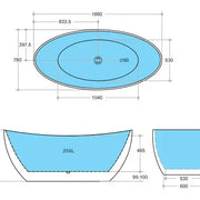 Evie Freestanding Bathtub 1500/1660mm - Aqualux Bathrooms- Poseidon