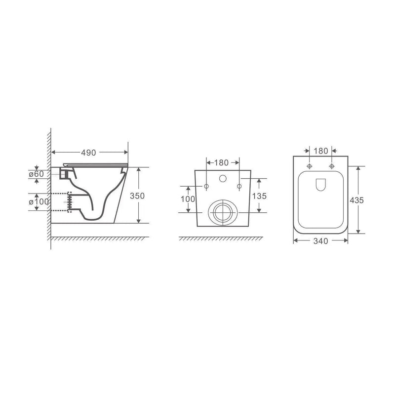Enox66 Wall Hung Toilet Pan - Aqualux Bathrooms- Mercio