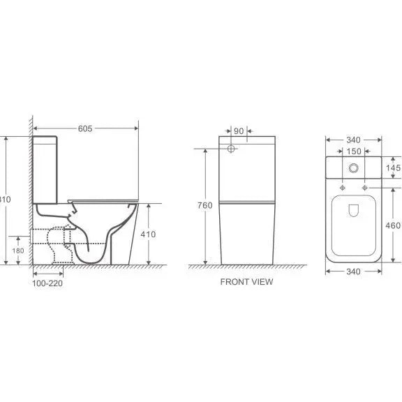 Enox Back-to-Wall Toilet Suite - Aqualux Bathrooms- Mercio