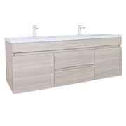 Evie Double Bowl Wall Hung Vanity 1200 - Aqualux Bathrooms- Poseidon