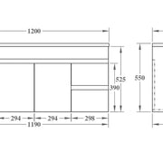 Evie Single Bowl Wall Hung Vanity 1200 - Aqualux Bathrooms- Poseidon