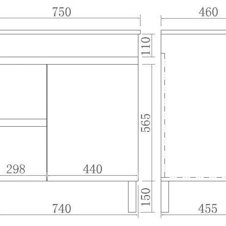 Evie Single Bowl Freestanding Vanity 750 - Aqualux Bathrooms- Poseidon