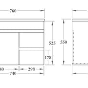 Evie Single Bowl Wall Hung Vanity 750 - Aqualux Bathrooms- Poseidon