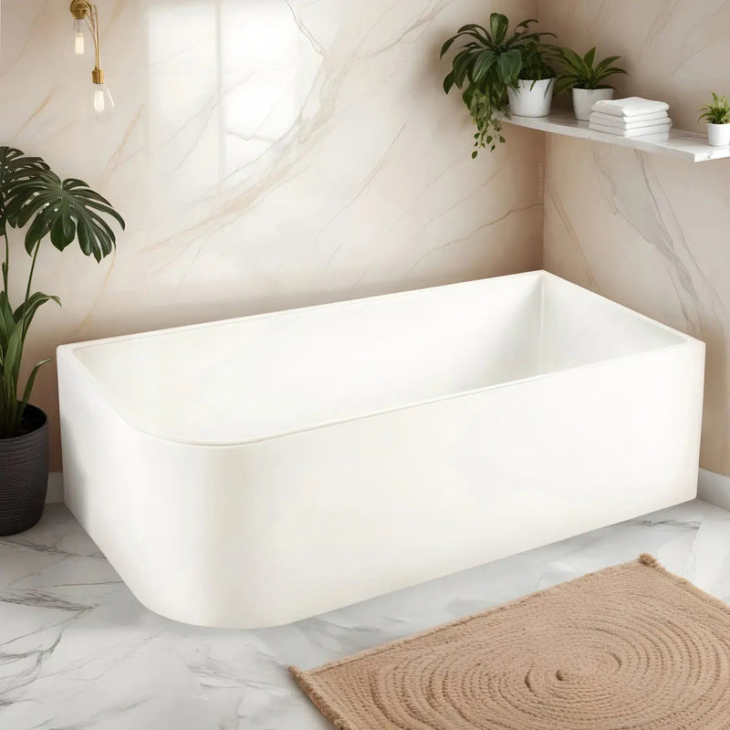 ABS Riva - Riva Ellie Left Corner Bathtub 1500mm - Gloss White - Aqualux Bathrooms