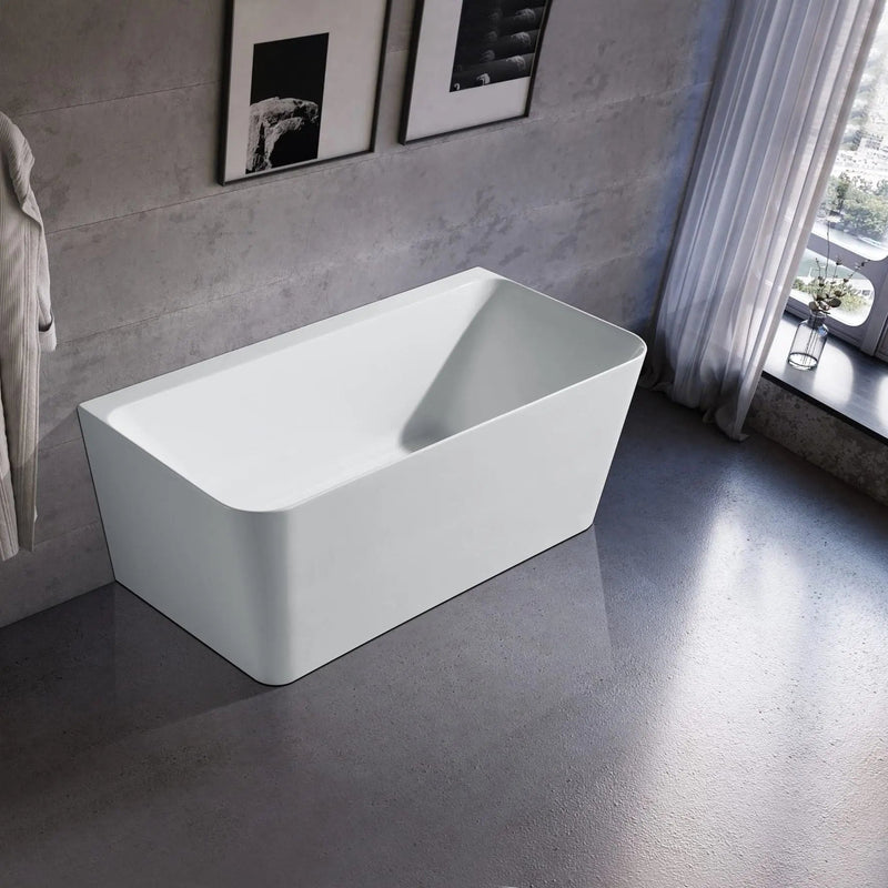 FORTUNA Back To Wall Bathtub 1500/1700mm - Aqualux Bathrooms- Mercio