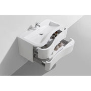Belbagno - Belbagno Formica wall hung Vanity 900mm -  Gloss White - Aqualux Bathrooms